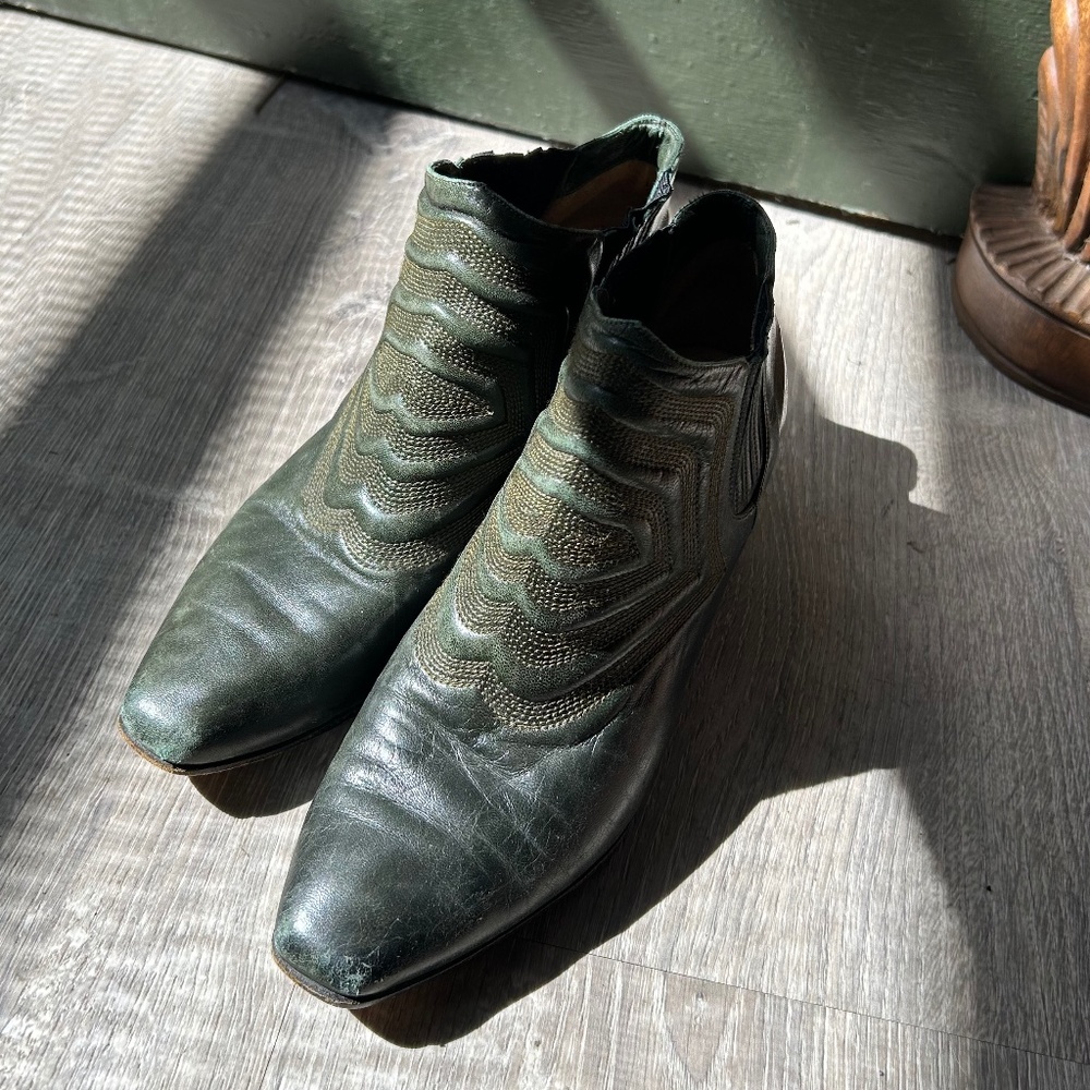 Vintage Green Martinez Valero Booties Size 7